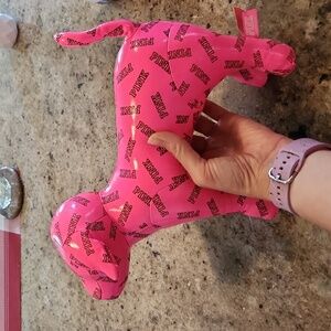Victoria's Secret Pink Large Vinyl PINK Logo Stuffed Dog